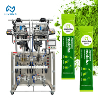 Máquina de llenado automática de polvo de matcha en sobres y sticks, modelo servo de dos carriles, fácil de usar, para 10g y 20g de polvo alimentario y té.
