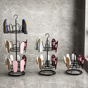 Yuuyo Étagère à chaussures rotative en métal à 360 degrés, multifonctionnelle, sur pied, séchoir à chaussures pour dortoir, balcon, usage extérieur - Product Image 2