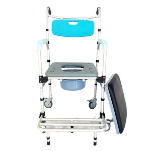 Chaise de douche Ome avec roues et freins, siège de toilette portable pour la sécurité dans la salle de bain, capacité 250 kg, design moderne - Product Image 3