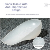 Demi-semelles en silicone invisibles pour augmenter la taille, antidérapantes, avec coussinets en gel pour le talon, coussinets rehausseurs souples pour hommes et femmes, soin des pieds