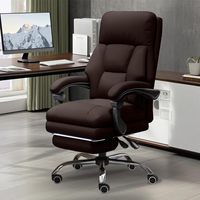 Chaise de bureau exécutive moderne, personnalisable en usine, design contemporain, réglable, en cuir, tissu maillé et métal, pour usage domestique