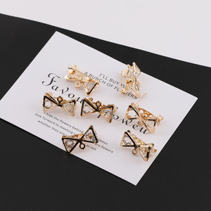 Broche nœud papillon en strass, en alliage de zinc, sertie à griffes, accessoire de mode unisexe, cadeau, matériau pour bijoux DIY - Product Image 1