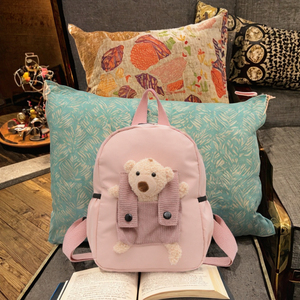 Wholesale Cute Fashionable Canvas <b>Backpack</b> Zipper Closure <b>Waterproof</b> Polyester Lining for Kindergarten Students <b>School</b> Travel - Product Image 2