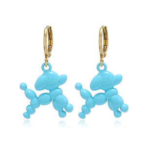 2025 nuevos pendientes de aro Huggie dorados de diseño creativo para mujeres niñas lindo perro de dibujos animados 3D cachorro pendientes de gota de moda para fiestas - Product Image 5