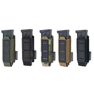 IDOGEAR Carbon Fiber Tactische Enkelvoudige Magazijn <span class=keywords><strong>Pouch</strong></span> 500D Nylon Camo Molle Tactische Magazijn <span class=keywords><strong>Pouch</strong></span> voor 9mm Magazijnen - Product Image 1