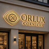 Enseigne lumineuse 3D durable IP65 étanche pour extérieur et intérieur, panneau logo LED personnalisé en acrylique pour entrée d'entreprise, vente en gros