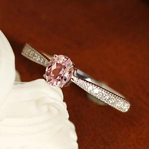 Anillo de crecimiento de laboratorio de piedras preciosas de Plata de Ley 925 <span class=keywords><strong>Morgan</strong></span> Pink, diseño elegante de princesa para boda, ropa informal diaria - Product Image 6