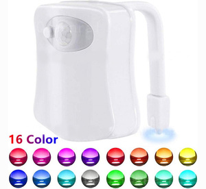 Lampe de nuit intelligente pour toilettes avec capteur de mouvement PIR, 8/16 couleurs LED, étanche, pour cuvette de WC et salle de bain - Product Image 5