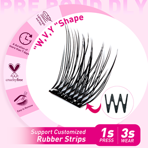 Medylash Fluffy DIY Press-on Wimperextensions Zelfklevend Geen Lijm Nodig Aangepaste Logo Set Anime Wimperextensions Leverancier Cluster Bruin - Product Image 4