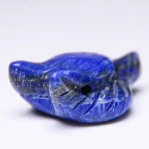 23*33Mm Natuurlijke Lapis Lazuli Steen Vos Hoofd Sculptuur Voor Thuis Ornamenten Ambachten