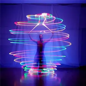 Bola LED POI que brilla intensamente Nivel de danza del vientre bolas lanzadas a mano Yoga movimiento Fitness Props luz luminosa neón FIESTA DE Navidad Disco DJ