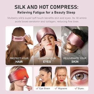 מסכת עיניים משוקלל ארומתרפיה עם משי מתות 100% לעיניים יבשות, מסיכת עיניים מיקרוגל - Product Image 5