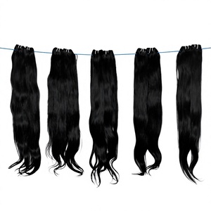 Venta al por mayor 100% Indian Raw Temple Bundles Straight Extensiones de cabello humano sin procesar Procesamiento químico Ninguno para trenzar - Product Image 1
