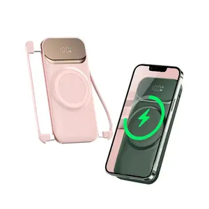 Banques d'alimentation super minces sans fil magnétiques magnétiques portables Centrale électrique Batterie de stockage d'énergie Supports de téléphone portable