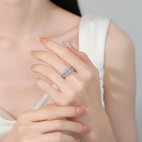 Ensemble de bagues de fiançailles Asscher Cut Halo en argent sterling S925 avec certificat GRA, couleur D, Moissanite VVS1, pavé, pour femme