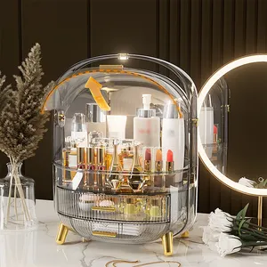 Light Luxury Cosmetics Organizer Dust Lipstick Case Skincare Shelves Household Lipstick Perfume Storage Box