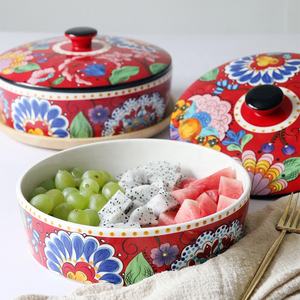 Bol en céramique de grande taille avec couvercle, style japonais, cadeau de mariage personnalisé, bol à soupe, bols à salade - Product Image 1