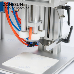 ZONESUN半自動デスクトップ空気圧プラスチックキャップスクリューマシン化粧品水飲料ガラススプレーボトルキャッピングマシン - Product Image 3