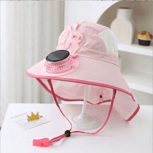 Wholesale Summer Fan <b>Hats</b> <b>for</b> Children Sun Protection Bucket <b>Hat</b> Summer Solar Fan Fisherman <b>Hat</b> - Product Image 3