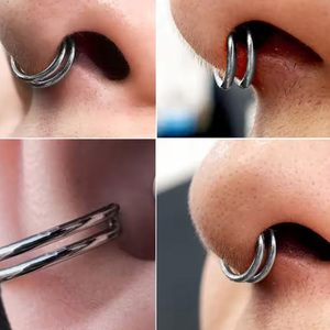 Anelli per il Naso in Titanio ASTM-F 136 Getta, 18G 16G, Anelli per Piercing Septum, Cartilagine, Helix, Tragus, Rook - Product Image 4