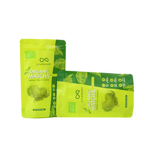 Pochette debout en plastique en matériau composite PE PET de haute qualité personnalisée avec votre logo sacs d'emballage vides en poudre Matcha - Product Image 2