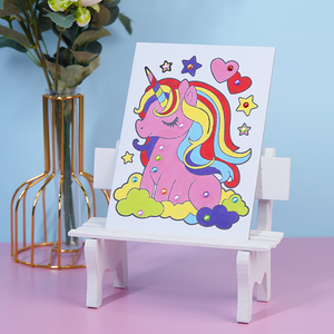 Kit de <span class=keywords><strong>peinture</strong></span> par numéros Fleur de flamant rose et <span class=keywords><strong>licorne</strong></span> – Amusant et facile – Pour enfants et adultes - Product Image 5