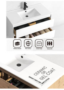 <span class=keywords><strong>Cocobella</strong></span> Ensemble de meubles de salle de bain flottants modernes de 24 pouces Meuble de salle de bain américain Vasque Miroir de salle de bain - Product Image 5