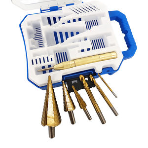 Juego de 7 Brocas Escalonadas Multiusos Profesionales con Recubrimiento de TiN, HSS, Vástago Hexagonal y Redondo, Unibit para Metal, Madera y Plástico - Product Image 5