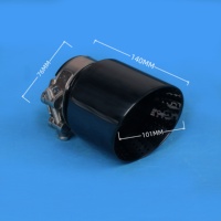 Punta de escape de 4 pulgadas para Jaguar XEL, negro titanio mate, acero inoxidable 304, estilo Akrapovic, silenciador corto, tuning