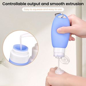TSA Compliant Leak Proof Squeeze Silicone Travel Tube with hang Hole Hook,Empty Silicon Travel Bottles with Keychain/Carabiner - Product Image 4