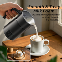 Mousseur à lait électrique automatique 4-en-1 chaud/froid pour latte, cappuccino, café, chocolat, usage domestique et professionnel 400W