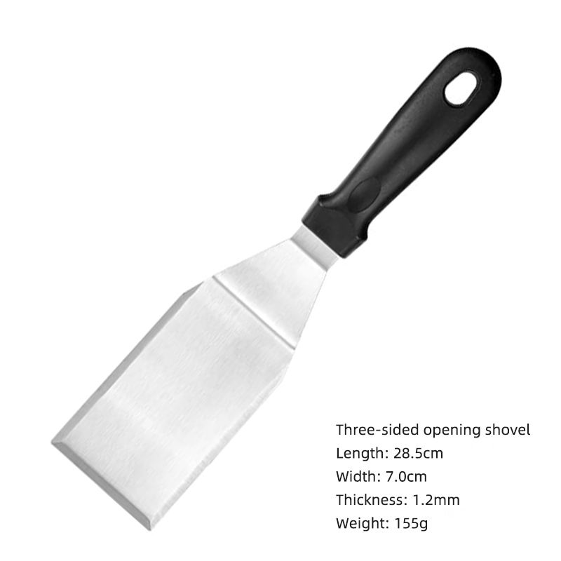 Three-sided opening shovel