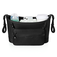 Organisateur de poussette avec 2 porte-gobelets isothermes, sangles en silicone antidérapantes et mini-pochette amovible