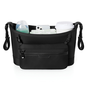 Organizador <span class=keywords><strong>para</strong></span> Cochecito con 2 Portavasos Aislados, Correas de Silicona Antideslizantes y Mini Bolsa Desmontable - Product Image 2