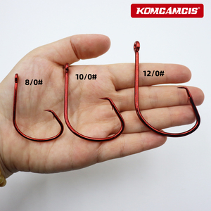 Vente en gros Hameçon de pêche à la ligne pour poisson-chat rouge, à large ouverture, type cercle, tailles 8/0 10/0 12/0, pour appâts vivants, eau douce et eau salée - Product Image 6
