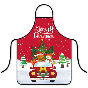 Tablier court personnalisable en sergé pour Noël, design simple, écologique/durable/polyester/coton, lavable, pour restaurant et bar - Product Image 3