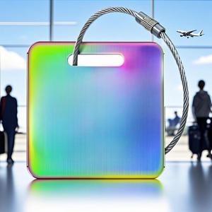 Étiquette de bagage anti-perte transfrontalière tendance en aluminium personnalisée avec logo gravé au laser pour aéroport - Product Image 1