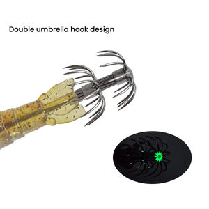 Night-Strike 11cm Luminous Soft Shrimp Squid Hook 9,4G Cebo de fregadero lento con Gancho Doble - Product Image 5