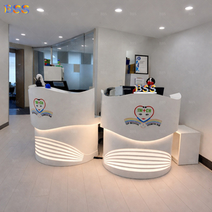 Mesa de Recepción para <span class=keywords><strong>Centro</strong></span> Médico, Diseño Único en Forma de Ola, Superficie Sólida Acrílica, Mesa de Recepción para Salón Dental - Product Image 3