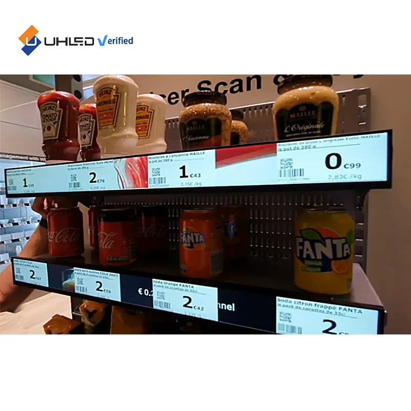 P 1.5Mm Digital Signage Led Indoor Reclame Plank Display Breed Bar Stretch Led Shelf Scherm Led Bar Scherm