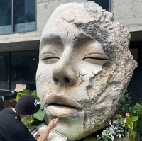 Sculptures de masques faciaux en résine sur mesure, figurines en fibre de verre, décorations pour bars, parcs et places publiques