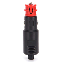 Connecteur de prise allume-cigare de voiture mâle 12V avec fusible LED rouge noir