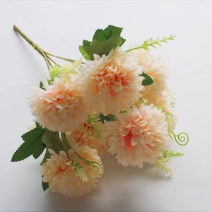 Fiori di palla di crisantemo artificiale di seta ortensia da sposa <span class=keywords><strong>Bouquet</strong></span> da sposa per la decorazione della casa del caffè dell'ufficio del partito del giardino di casa - Product Image 4