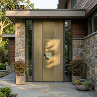 Porte d'entrée principale extérieure moderne en aluminium, design anti-effraction, isolation thermique, porte de sécurité en aluminium