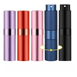 Toptan 5ml/ 8ml/10ml/15ml renkli alüminyum parfüm atomizör şişe taşınabilir Mini doldurulabilir parfüm kadın vücut spreyi şişesi