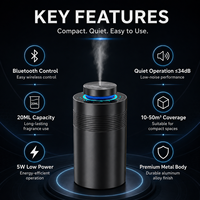 Diffuseur de parfum de luxe pour voiture, boîtier métallique, rechargeable, sans eau, portable, contrôlé par application, machine à parfum pour la maison et la voiture