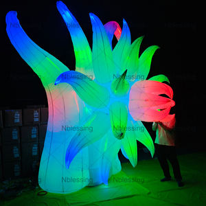 Globo publicitario de estrella inflable para exteriores, decoraciones de iluminación LED para fiestas, clubes nocturnos con diseño de flores - Product Image 1