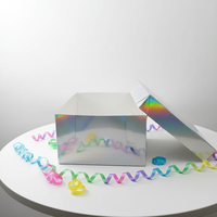 Maßgefertigte Bedruckte Lebensmittelechte Holografische Quadratische Starre Papier-Kuchenbox aus Recyclingmaterialien Faltbare Dessert-Geschenkbox