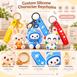 Porte-clés personnalisé en silicone 3D, porte-clés mignon en PVC souple, breloque de sac de dessin animé, cadeau promotionnel OEM ODM - Product Image 4