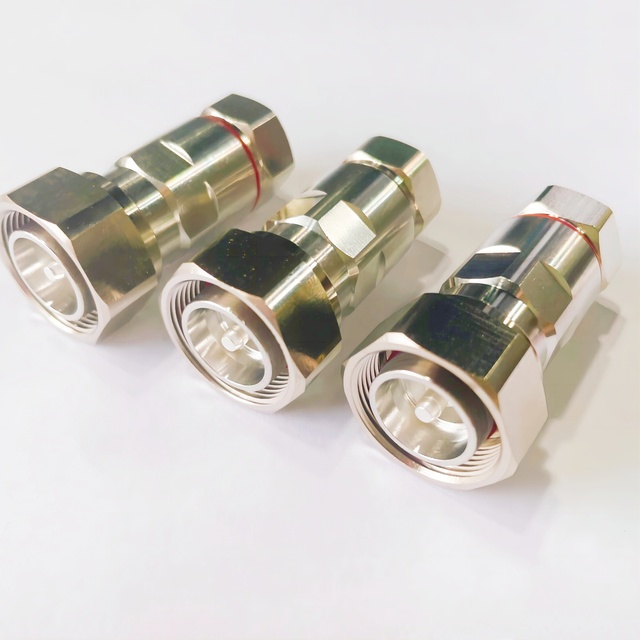 High Quality RF Coaxial Connector 4.3-10 Mini DIN Male RF Connector Clamp Screw Type 1/2 SF Cable Connector